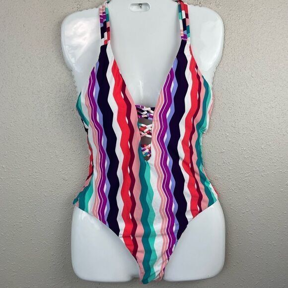 NWOT Bar III One Piece Swim Suit Size L - Picture 1 of 5